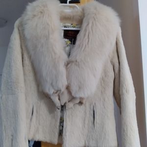 Vintage Japanese white fox fur jacket